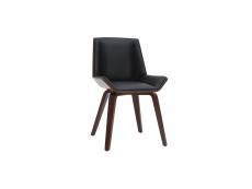 Chaise design noir et bois foncé melkior