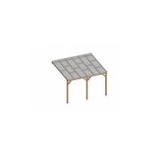 Chalet&jardin - Toit Couv'Terrasse® en bois 3x3,7 m - Avec toit polycarbonate