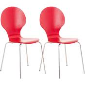 CLP - Lot de 2 chaises empilables en bois Diego Rouge