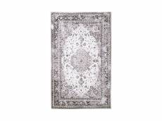 Colaba - tapis blanc 160x230cm avec motifs noir