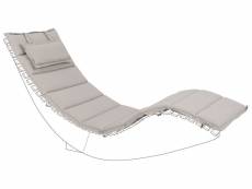Coussin taupe pour chaise longue 180 x 60 cm brescia