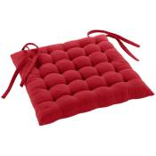 Douceur D'intérieur - Assise matelassée en coton et polyester recyclé Rouge 38x38 cm - Rouge