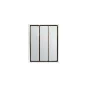 Emde - Miroir industriel 3 bandes métal rouillé 90x120cm