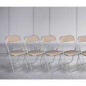 Ensemble de quatre chaises pliantes, couleur blanche,