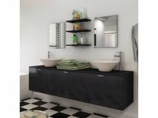 Ensemble meuble de salle de bain avec vasques et miroirs 180 x 45 x 45 cm 272233