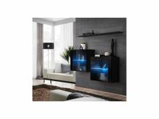 Ensemble meuble tv mural - switch sb iii - 130 cm x 110 cm x 30 cm - noir