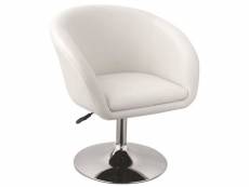 Fauteuil siège chaise design lounge pivotant cuir synthétique blanc helloshop26 1109020