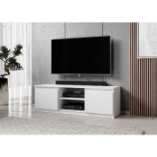 Furnix - meuble tv bas Arenal 120 blanc mat