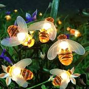 Groofoo - Jardin de guirlandes solaires,6,5 m 30 LEDs abeilles solaires guirlandes lumineuses 8 modes led guirlandes solaires étanches guirlandes