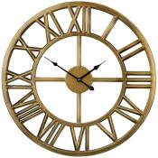 Horloge au Style Industriel en Acier Doré Décoratif et Chiffre Romain pour Intérieur Moderne et Glamour Beliani