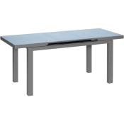 Jardiline - Table de jardin extensible en aluminium anthracite Ibiza 10 à 12 personnes - Anthracite