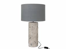 Lampe + abat-jour greta beton gris large - l 42 x l 42 x h 72 cm