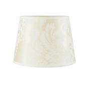Licht-erlebnisse - Abat-jour en tissu écru décoré de motifs baroques au style classique pour lampes de table avec culot E14 - Ecru - Ecru