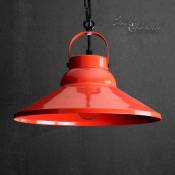Licht-erlebnisse - Suspension d'intérieur Iron rouge en métal au design moderne dans le style industriel Ø30 cm E27 IP20 - Rouge, Noir - rouge, noir