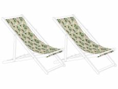 Lot de 2 textiles pour chaises longues motif feuilles et fleurs anzio / avellino 305088