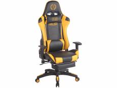 Magnifique chaise de bureau gamme luanda turbo avec repose-pieds couleur noir jaune