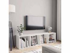 Meuble tv bibliothèque contemporain | banc tv armoire tv | blanc 143x30x36 cm meuble pro frco53453