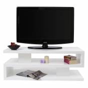 Miliboo - Meuble TV design laqué brillant blanc L120