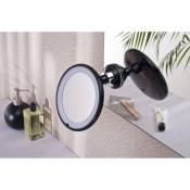 Miroir Grossissant lumineux à ventouse (X3) - Noir - Diamètre: 17,5 cm - Blanc