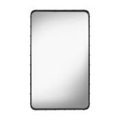 Miroir rectangulaire en cuir noir à suspendre 65x115 cm Adnet - Gubi