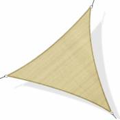 Outsunny - Voile d'ombrage triangulaire grande taille 4 x 4 x 4 m polyéthylène haute densité résistant aux uv coloris sable