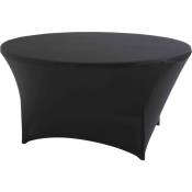 Oviala - Nappe élastique pour table ronde 180cm noire