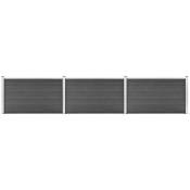Panneau de clôture dans wpc 526x106 cm résistant à haute qualité Diverses couleurs couleur : Noir