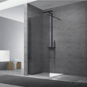Paroi de douche à l'italienne 137x200cm Walk-in, verre fumé (WI140KS) - Swiss Aqua Technologies