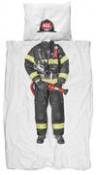 Parure de lit 1 personne Pompier / 140 x 200 cm - Snurk multicolore en tissu
