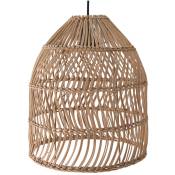 Privatefloor - Lampe de plafond - Lampe suspendue de style Boho Bali - Dina Naturel - Métal, Rotin - Naturel