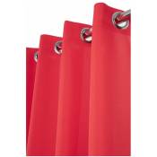 Rideaudiscount - Rideau 140 x 240 cm à Œillets Classique Rouge - Rouge