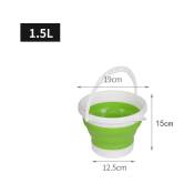 Seau pliable en silicone 1,5L - vert - blanc