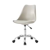 Selsey - djum ii - Chaise de bureau - gris - réglable - à roulettes - similicuir - style scandinave