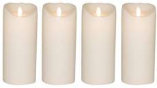 Set de 4 bougies LED Sompex Cire Véritable 18 cm Blanc,