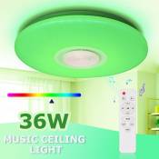 Swanew - Plafonnier led 36W plafonnier Bluetooth musique salon lampe haut-parleur - Blanc