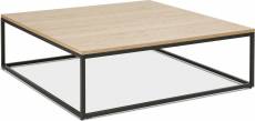 Table basse carré métal noir et plateau bois clair
