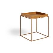 Table basse carrée en métal caramel 40 x 40 x 44 cm Tray - HAY