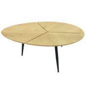 Table basse design métal et bois noir