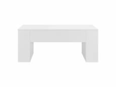 Table basse rectangulaire pour salon 100 cm blanc brillant