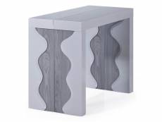 Table console extensible ariel xl laquée gris & chêne gris