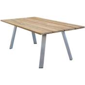Table d'extérieur 200x100 cm Malta en aluminium et bois de teck Aluminium