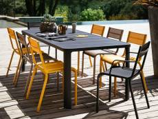 Table de jardin en métal rectangulaire Oléron Carbone - 12 places - Fermob