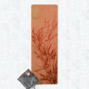 Tapis de yoga - Golden Sun Pink Bamboo Dimension HxL: 61cm x 183cm