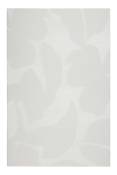Tapis ras motif floral avec relief blanc ivoire 133x200
