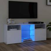 Ulisem - Meuble tv avec lumières led Blanc brillant