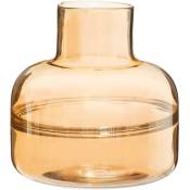 Vase plat Line verre ambre D23cm - Atmosphera créateur