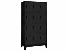 Vidaxl armoire à casiers noir 90x45x180 cm acier