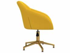 Vidaxl chaise pivotante de bureau jaune velours