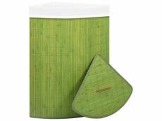 Vidaxl panier à linge d'angle bambou vert 60 l 320764