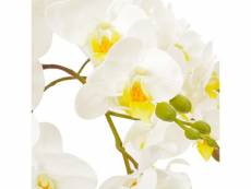 Vidaxl plante artificielle avec pot orchidée blanc